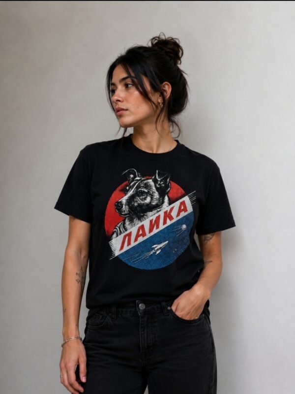 Camiseta Laika Negro Mujer
