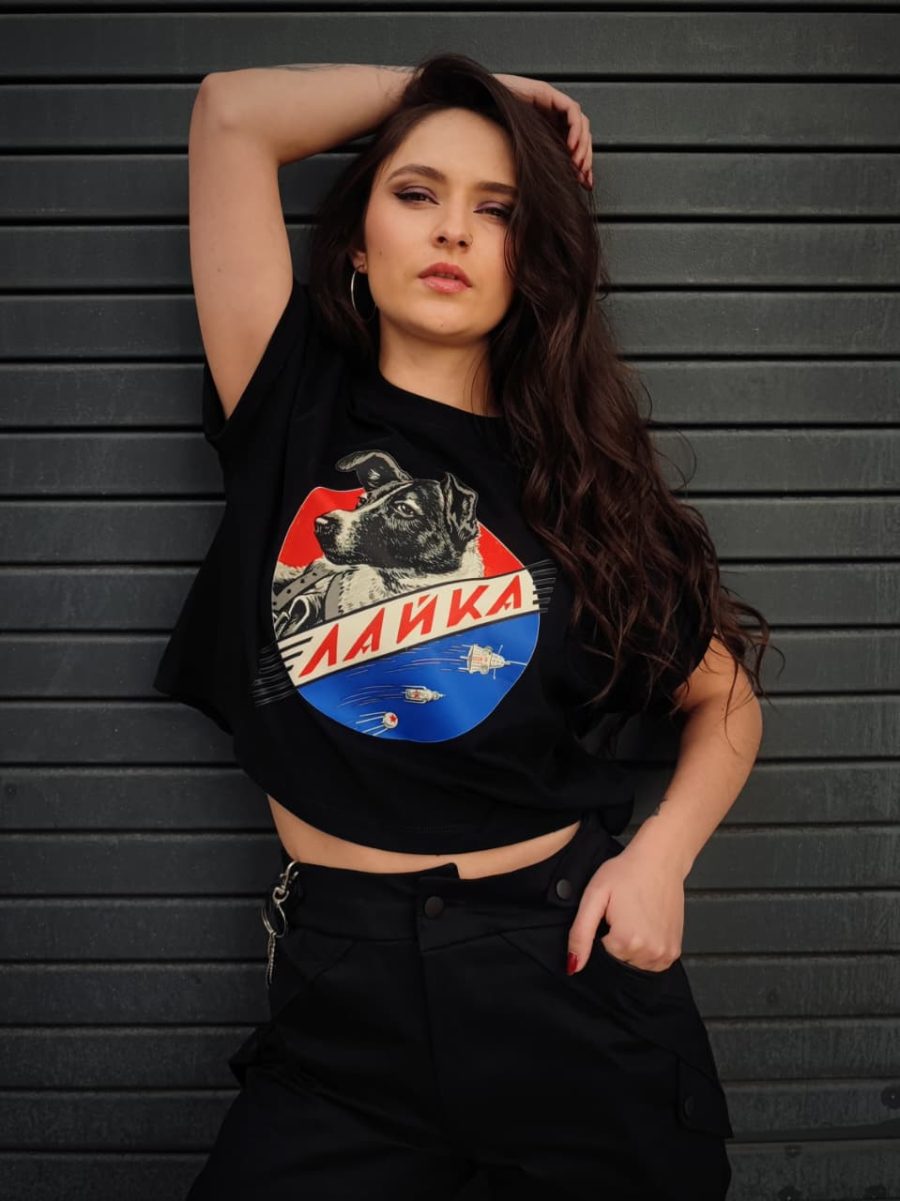 Camiseta Laika Negro Mujer - Imagen 8