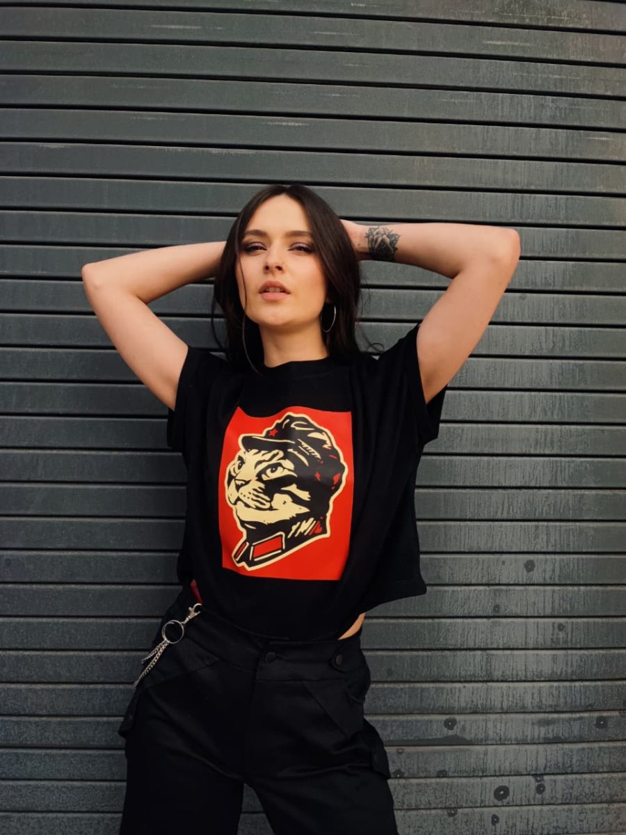 Camiseta Michicomunista Negro Mujer - Imagen 8