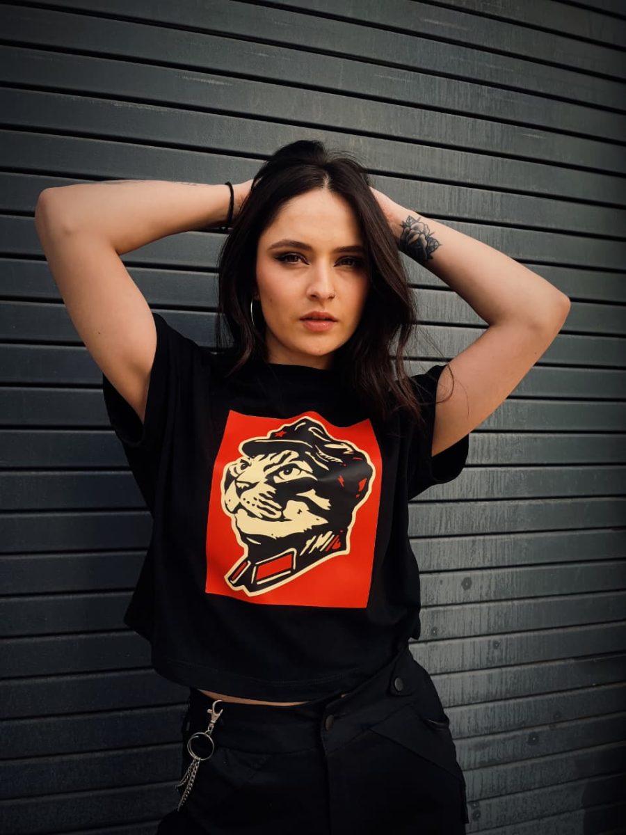 Camiseta Michicomunista Negro Mujer - Imagen 6