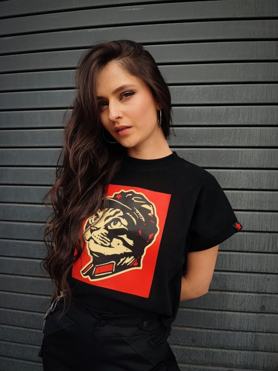 Camiseta Michicomunista Negro Mujer - Imagen 7