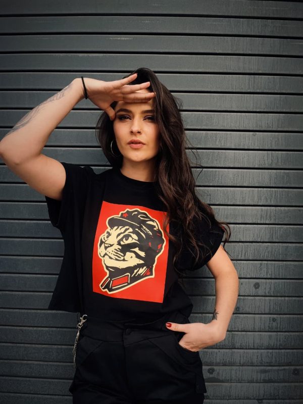 Camiseta Michicomunista Negro Mujer