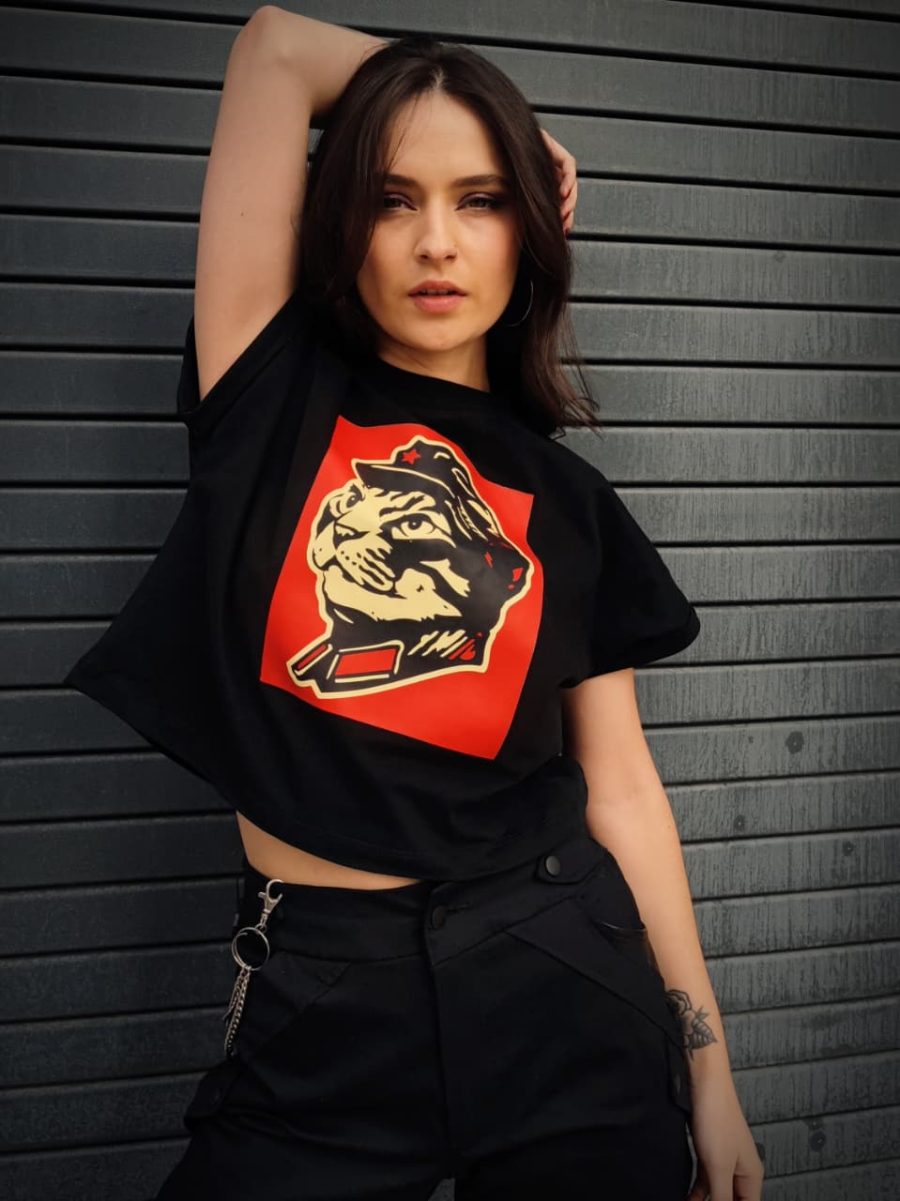 Camiseta Michicomunista Negro Mujer - Imagen 3