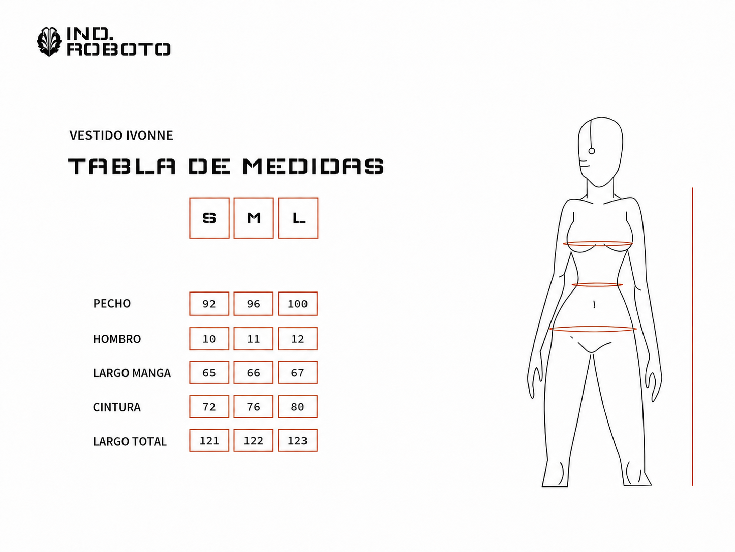 Tabla de medidas Vestido Ivonne
