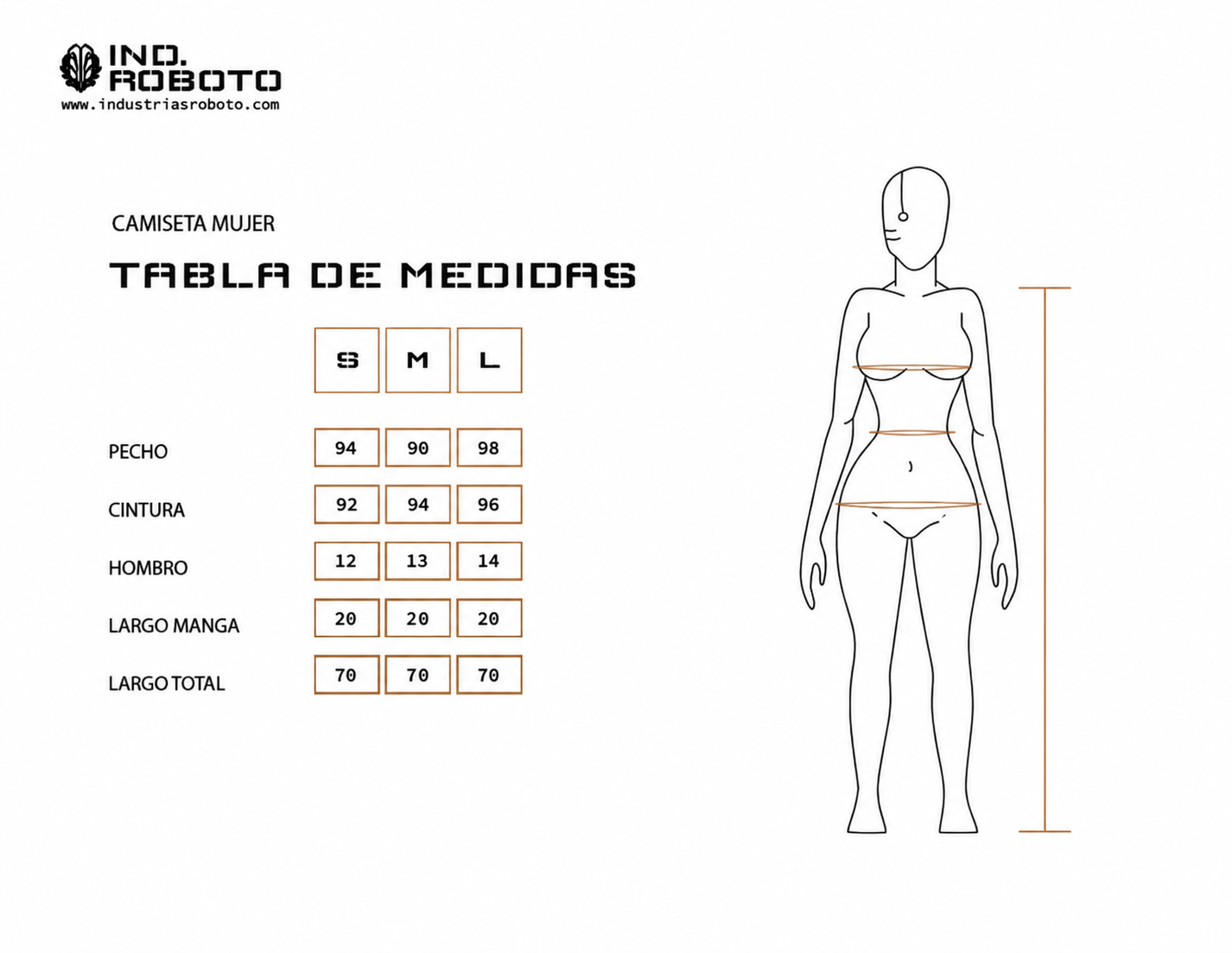 tabla de medidas camiseta mujer