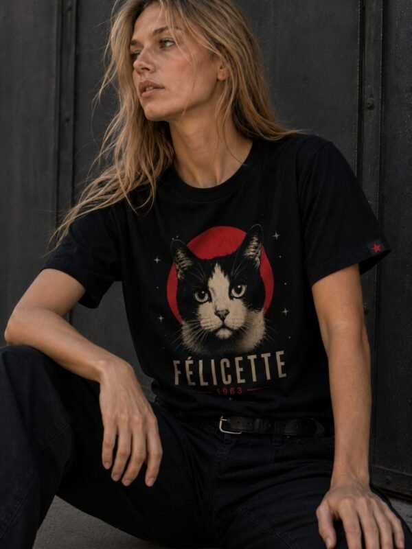 Camiseta Félicette Negro Mujer