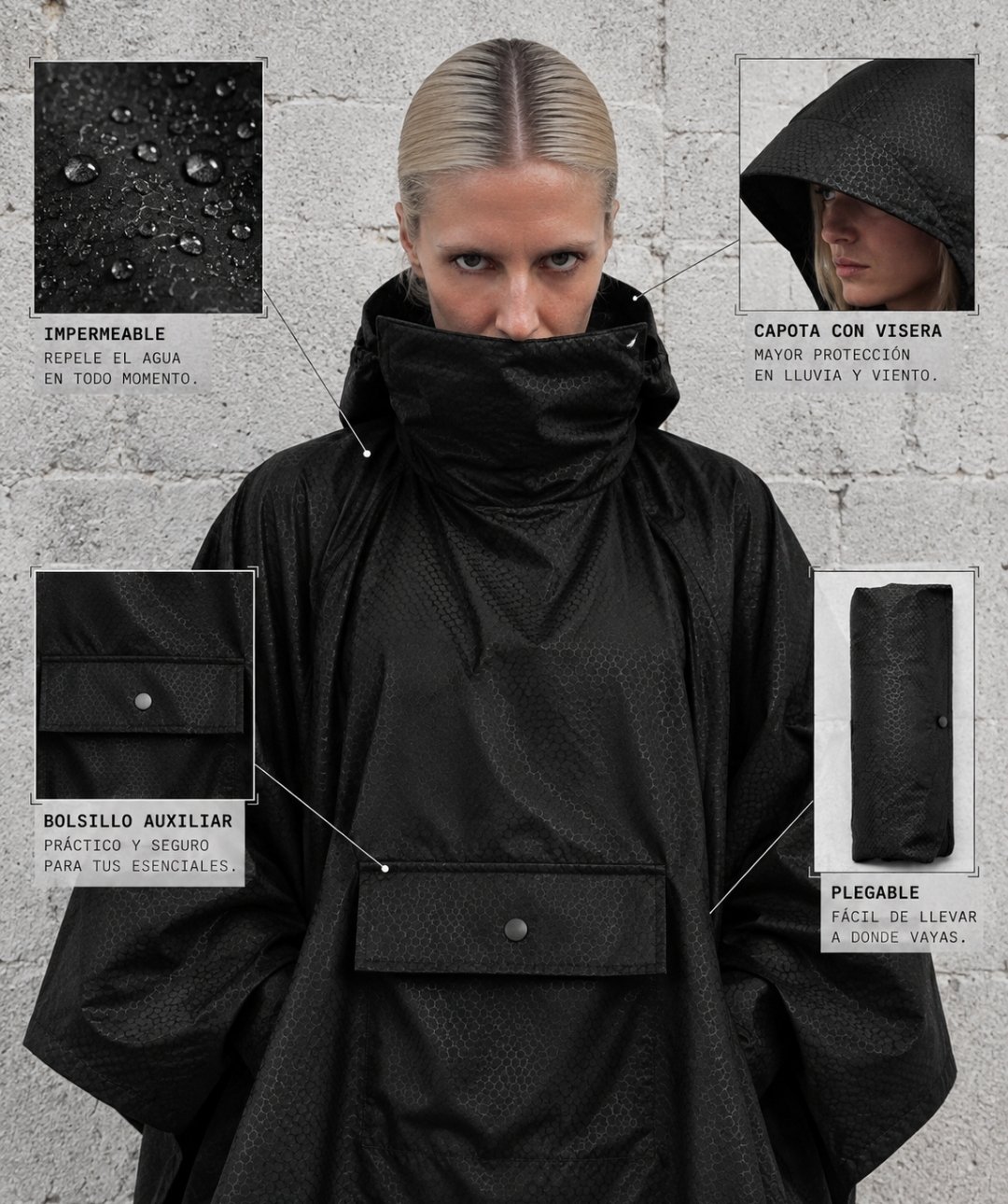 Capa de Lluvia Lyudmila Pavlichenko Noche Mujer - Imagen 3